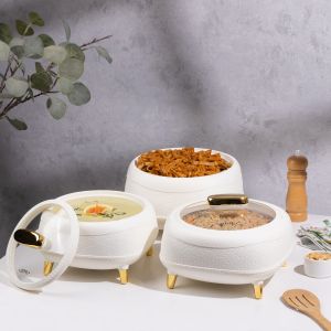 Jaypee Kingston Klass PU Insulated Stainless Steel Inner Casserole set of 3 (1500+2000+2500ml)