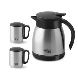 Jaypee Plus Nova 3pc Coffee Set Vacuum Insulated Stainless Steel Kettle with Mug set