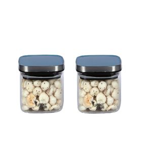 Jaypee Plus Uniklass Klear Square Borosilicate Glass Kitchen Storage Jars 550ml each