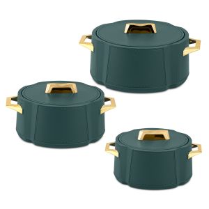 Jaypee Plus Aralia PU Insulated Casserole Set of 3 | Stainless Steel Inner, Premium Lid &amp; Handles | 1000ml, 1500ml &amp; 2000ml 