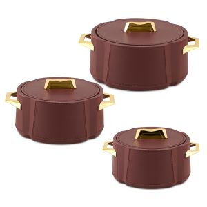 Jaypee Plus Aralia PU Insulated Casserole Set of 3 | Stainless Steel Inner, Premium Lid &amp; Handles | 1000ml, 1500ml &amp; 2000ml 