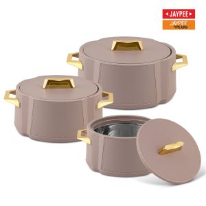 Jaypee Plus Aralia PU Insulated Casserole Set of 3 | Stainless Steel Inner, Premium Lid &amp; Handles | 1000ml, 1500ml &amp; 2000ml 