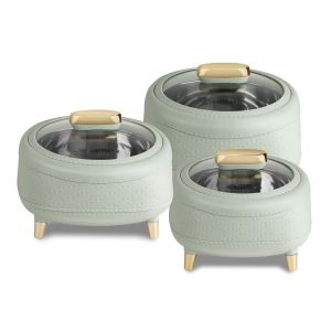 Jaypee Kingston Klass PU Insulated Stainless Steel Inner Casserole set of 3 (1500+2000+2500ml)