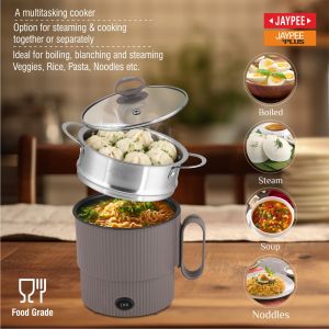 Jaypee Electric Cooker Steam & Cook, 1.2 L