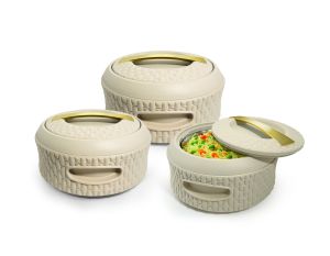 Jaypee Baskerole PU Insulated Stainless Steel Inner Casserole Set of 3 (1000,1500,2000)