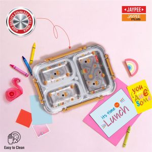 Jaypee Exteel 3 Compartments Inner Stainless Steel Lunch Box for Kids