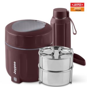 Jaypee Etosip Stainless Steel Electric Lunch Box with PU Insulated Steel Bottle