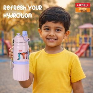 Jaypee Heroze 600ml PU Insulated Stainless Steel Sipper Water Bottle For Kids