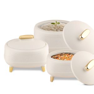 Jaypee Kingston PU Insulated Stainless Steel Inner Casserole set of 3 (1500+2000+2500ml)