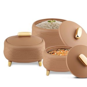 Jaypee Kingston PU Insulated Stainless Steel Inner Casserole set of 3 (1500+2000+2500ml)