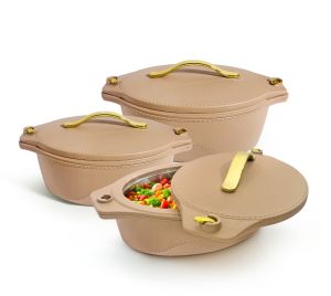 Jaypee Princeton PU Insulated Stainless Steel Inner Casserole set of 3 (2000+2000+2500ml)