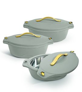 Jaypee Princeton PU Insulated Stainless Steel Inner Casserole set of 3 (2000+2000+2500ml)