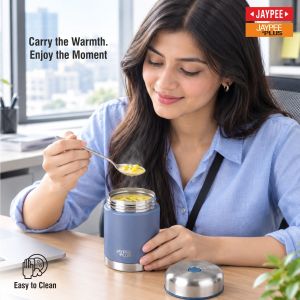 Jaypee Plus Vacujar Stainless Steel Vacuum Insulated Food Jar Flask, 400ml