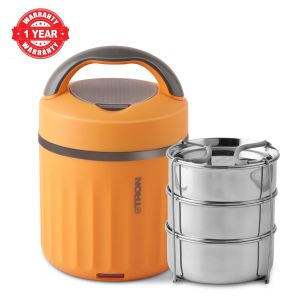 Jaypee Plus E-Tron 3 Compartment Electric Lunch Box With Power Cord