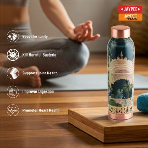 Jaypee Plus Faith 100% Pure Copper BPA free Water Bottle, Boost Immunity & Improves Health, 1000ml