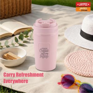 Jaypee Zipsip PU Insulated Hot & Cold Stainless Steel Coffee Mug, 385ml Travel Mug